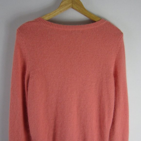 New Apt 9 Womens Medium Coral Pink LS Angora Cardigan Sweater Rhinestone Buttons - Picture 8 of 8